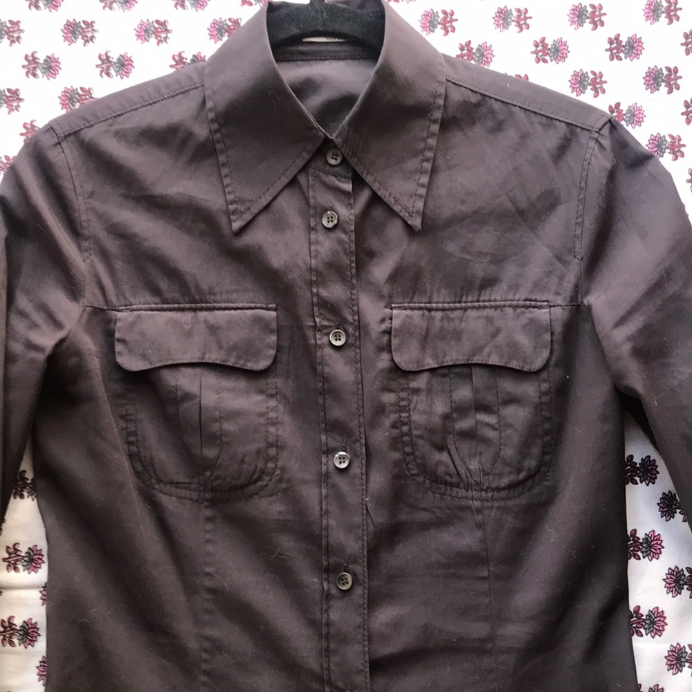 Miu Miu Chocolate Brown Shirt size 40/4